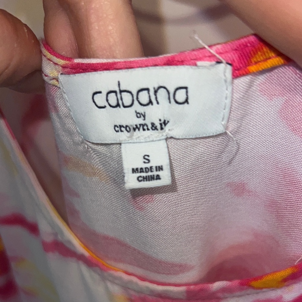 Crown & Ivy Bright Pink, Orange and Yellow Tie-Dye Swim Coverup - Picture 2 of 5